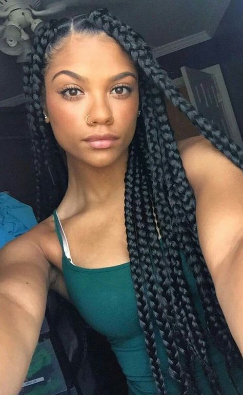 Jumbo Box Braids Styles, Box Braids Styles, Big Box Braids, Blonde Box Braids, Jumbo Box Braids, Braids Styles, Long Box Braids, Makeup Tip, Box Braids Styling