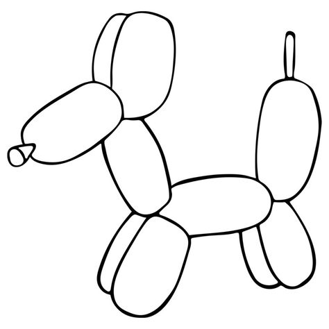 Balloon Animal Drawing, Easy Balloon Animals, Girl Holding Balloons, Bubble Dog, Cartoon Bubbles, Free Coloring Pages For Kids, Happy Balloons, Animal Outline, Orange Balloons