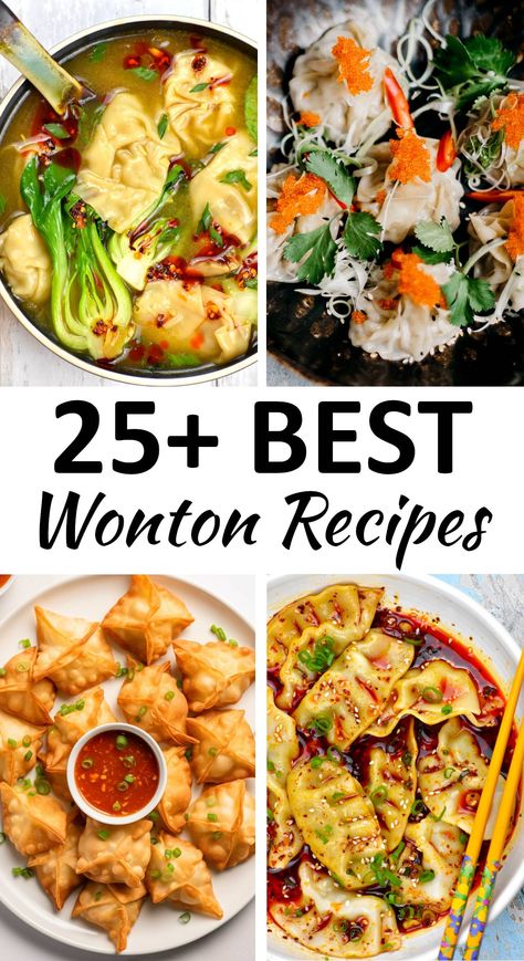 Chicken Wonton Appetizers, Crispy Wonton Recipes, Easy Wonton Wrapper Recipes, Mini Wonton Recipes, Won Ton Wrapper Appetizers, Wanton Wrapper Recipes Appetizers, Things To Make With Wonton Wrappers, Easy Wonton Soup With Frozen Wontons, Fried Wonton Recipes