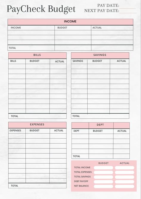 Paycheck Budget Planner | Printable Planner by  Jessica Chance Travel Budget Planner, Financial Budget Planner, Personal Budget Template, Personal Budget Planner, Printable Budget Worksheet, Weekly Budget Template, Free Budget Printables, Budget Template Free, Weekly Budget Planner