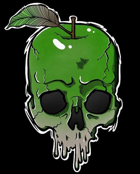 Poison Apple Skull design, redbubble Apple Skull, Poison Skull Drawing, Skull Apple, Poison Apple Drawing, Cartoon Apple Drawing, Poison Apple Sketch, Poison Apple, Cartoon Skull, Poison Apple Svg