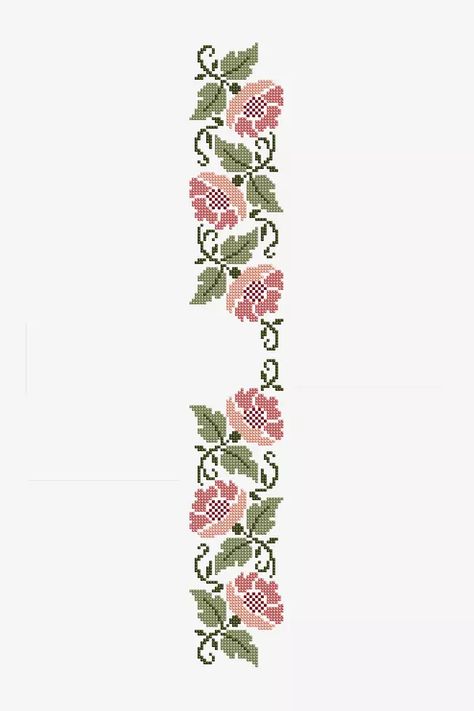 Patterns - Cross Stitch - DMC Free Cross Stitch Patterns, Floral Stencil, Free Stencils, Cross Stitch Patterns Flowers, Stencil Pattern, Stencil Patterns, Cross Stitch Borders, Border Pattern, Cross Stitch Patterns Free