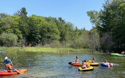 Platte River Tubing float trips are quintessential Michigan fun. Find out how to add this Michigan's Sleeping Bear Dunes activity to your family's list. Torch Lake Michigan, Michigan Travel Destinations, River Tubing, Kid Friendly Vacations, Michigan Adventures, Torch Lake, River Float, Lake Michigan Beaches, Tubing River