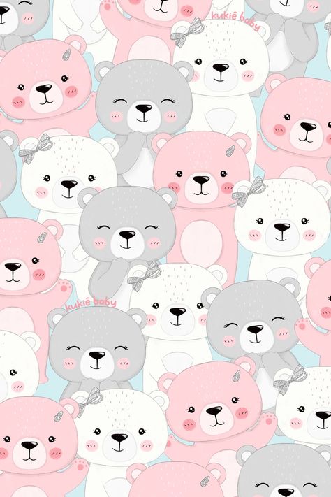 Cute Bear Background, Kids Wallpaper Aesthetic, Cute Bear Wallpaper, Sparkly Iphone Wallpaper, Paisley Background, Baby Print Art, Phone Wallpaper Boho, Colored Pencil Artwork, Simple Iphone Wallpaper