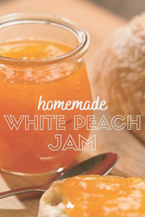 Try this White Peach Jam recipe with ripe summer peaches. White Peach Jam Recipe Canning, White Peach Canning Recipes, White Peach Jam Recipe, How To Can White Peaches, White Peach Freezer Jam, White Peaches Recipes, Canning White Peaches, White Peach Recipes, White Peach Jam