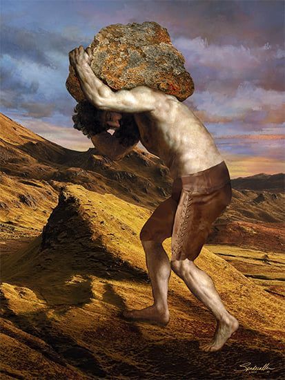 Portrait of Sisyphus. This is a hand-painted digital image created by Spadecaller. Two Wolves Art, Sisyphus Tattoo, Tale Of Two Wolves, Wolves Art, Physical Theatre, Italy Magazine, Life Drawing Reference, Two Wolves, Southern Pride