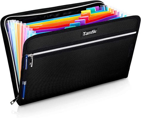 Amazon.com: Fireproof Safe Waterproof Accordion File Bag Folder Expanding Filing Folder with 14 Multicolored Pockets, A4 Letter Size, Document Organizer Holder and Color Labels /2 Zipper (Black 14.3" x 9.8") : Everything Else Document File Folder, Fireproof Safe, Accordion Folder, Document Organizer, Folder Organization, File Organizer, Document Folder, Packing For A Cruise, Folder Design