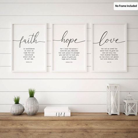 Love Bible Verses, Serenity Prayer Wall Art, Church Foyer, Love Bible, Faith Hope And Love, Prayer Wall, Modern Room Decor, Bible Verses About Love, Dining Room Wall Art