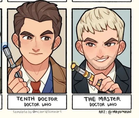 David Tennant Doctor Who Art, The Tenth Doctor Fanart, 12th Doctor Fan Art, Dr Who Fan Art, Thoschei Fanart, Eleventh Doctor Fanart, Cute Doctor Cartoon, 11th Doctor Fanart, Tenth Doctor Fanart