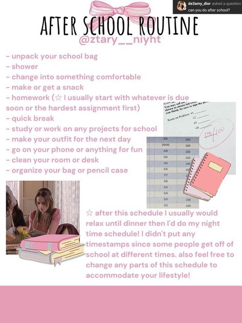 ;) organisationideasplanners #plannergirl🛠️ Before School Routine, Morning Routines List, Weekend Aesthetic, Morning Checklist, Night Before School, Morning Routine School, Study Planner Printable, After School Routine, School Routine