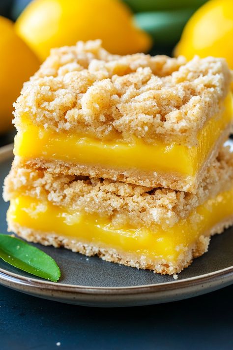 Lemon Crumb Bars Lemon Crumb Bars, Vegan Condensed Milk, Classic Lemon Bars, Garlic Butter Steak Bites, Butter Steak Bites, Lemon Treats, Crumb Bars, Butter Steak, Baking Equipment