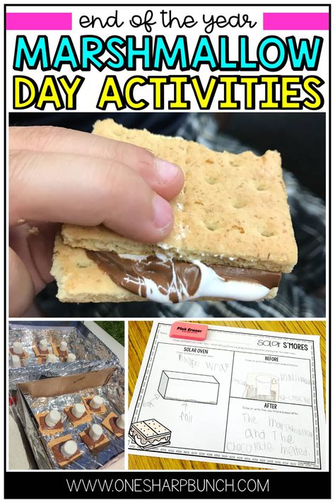 Celebrate the school year with these Marshmallow Day end of the year activities! Use these hands-on math and literacy activities to review skills and explore science concepts, during your end of the year countdown, end of the year theme days or end of the year party! Don’t forget to invite your preschool, kindergarten and 1st grade students to make solar s’mores, as you celebrate with these Camping Day activities! #endoftheyear #kindergarten #firstgrade #teacher #teachers #themedays #... Camping Day Activities, End Of Year Party Ideas, Marshmallow Activities, Slideshow Songs, End Of The Year Party, 1st Grade Crafts, Smores Kits, End Of The Year Activities, Halloween Math Activities