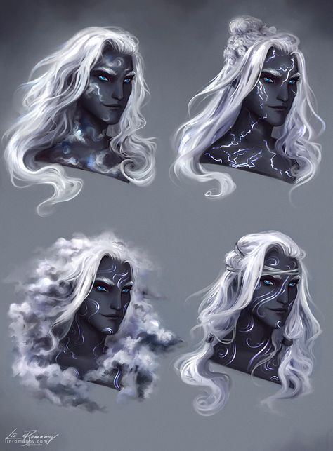 Storm Genasi, Air Genasi, Fantasy Races, See Ya, Dungeons And Dragons Characters, Dnd Art, Dark Elf, Fantasy Rpg, Fantasy Inspiration