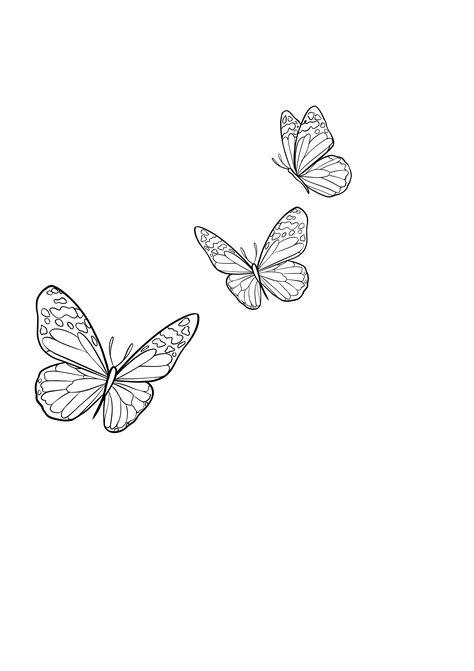 Butterflies Tattoo Stencil, Butterfly Tattoo Outline, Tattoo Nick, Insects Tattoo, Butterfly Stencils, Borboleta Tattoo, Butterfly Tattoo Stencil, 3d Butterfly Tattoo, Mujeres Tattoo