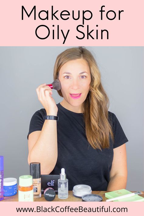 Girl adding makeup to help with her oily skin. Oily Skin Care Tips, Best Foundation For Oily Skin, Oily Skin Makeup, Baking Makeup, Lotion For Oily Skin, Simple Everyday Makeup, Foundation For Oily Skin, Tips For Oily Skin, Oily Skin Care Routine