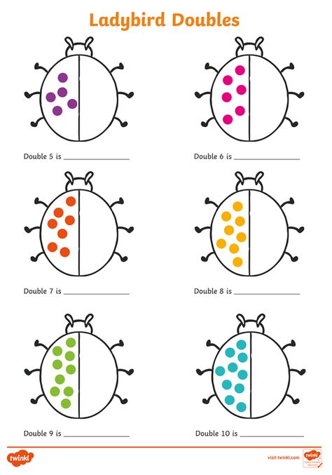 Ladybird Doubles to 20 maths worksheet. A fun maths activity to incorporate into a minibeasts topic! Sign up to Twinkl to download this resource. #minibeasts #maths #mathematics #doubles #multiplication #numbers #teaching #teacher #education #twinkl #twinklresources #bugs #ladybird #insect #parenting #homeeducation Halving And Doubling Worksheets, Doubling And Halving Activities, Maths Activities Ks1, Minibeasts Eyfs, Minibeasts Activities, Doubles Worksheet, Ladybird Insect, Maths Eyfs, Maths Activity