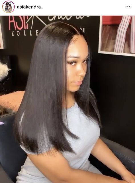 Versitle Sew In Weave Hairstyles, Middle Sew In, 16 Inch Sew In Weave Straight, Closure Sew In Straight Hair, 16 Inch Sew In, Straight Sew In With Closure, 18inch Sew In Weave, 2x6 Closure Sew In, Baddie Braid Hairstyles