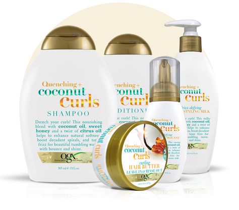 (product photos by www.ogxbeauty.com ) OGX Coconut Curls Shampoo 13 fl.oz. /385 mL $7.99 Curly hair needs special care. OGX Co... Ogx Coconut Curls, Coconut Curls, Ogx Coconut, Curl Shampoo, Curly Hair Products, Curly Hair Problems, Glow Skin, Mixed Hair, Citrus Oil