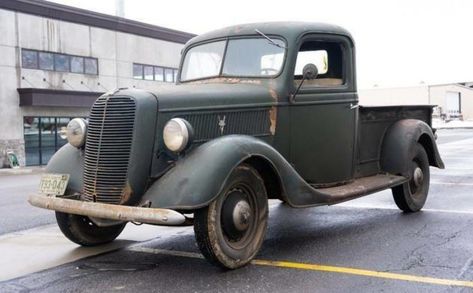 This 1937 Ford pickup has a ton of potential! If you've been looking for an original vintage truck, this one is hard to beat. Take a look. #Ford 37 Ford Pickup, 1938 Ford Pickup, Vintage Trucks For Sale, Ford Pickup For Sale, Old Chevy Pickups, Vintage Chevy Trucks, Studebaker Trucks, Trucks Ford, Chevy Classic