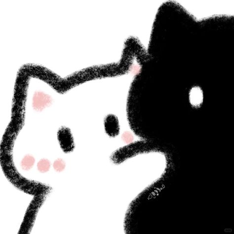 Couple Cat, Sleepy Animals, Avt Couple, Cat Profile, Cute Phrases, Duos Icons, Cat Couple, Hello Kitty Art, Best Anime Couples