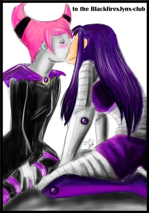 blackfire and jinx Raven X Star Fanart, Blackfire And Raven, Jinx Teen Titans, Anime Lesbian, Raven Artwork, Raven Fanart, Joker Tattoo Design, New Teen Titans, The New Teen Titans