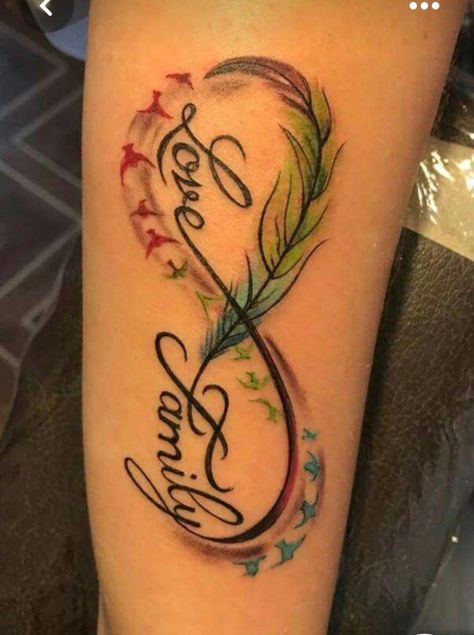 Infinite Tattoo, Maching Tattoos, Infinity Tattoo Designs, Mommy Tattoos, Mother Tattoos, Inspiration Tattoos, Infinity Tattoos, Feather Tattoos, Family Tattoos