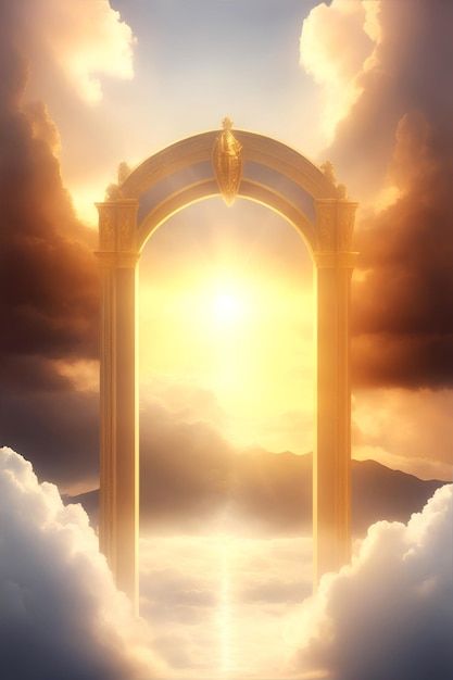 Yellow Cloud, Church Backgrounds, White Temple, Heaven's Gate, Kingdom Of God, Art Quotes Inspirational, Jesus Faith, Arched Doors, Thunder And Lightning