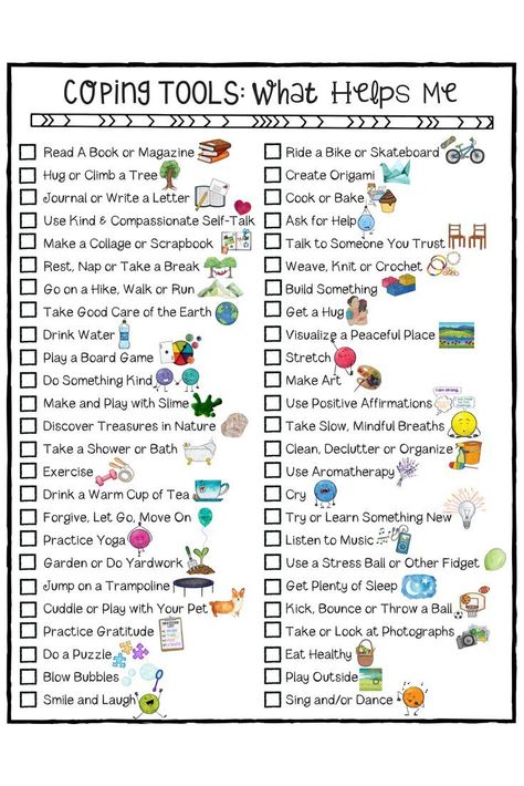 Coping Skills Worksheet, Coping Skills For Kids, Kids Coping Skills, Skills For Kids, Kids Checklist, Counseling Worksheets, School Counseling Lessons, Counseling Lessons, Fun School