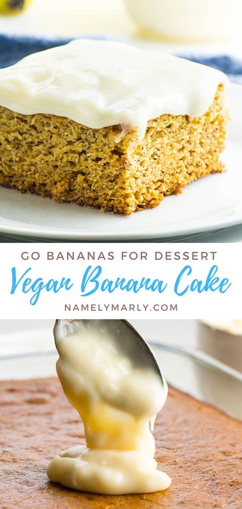 Desserts Dairy Free, Dairy Free Vegan Recipes, Vegan Banana Cake, Weight Watcher Desserts, Holiday Desserts Table, Lemon Frosting, Banana Cake Recipe, Vegan Cakes, Low Carb Dessert