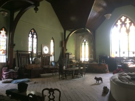 Finally getting around to clean up on the interior now that it stopped “snowing”. What a hideous winter it was! #Church #Re-Design #Loft #Pittsburgh Church Interior, Pretty Room, Pretty Places, House Inspo, Dream Home Design, Dream Room, Future House, Room Inspo, Clean Up