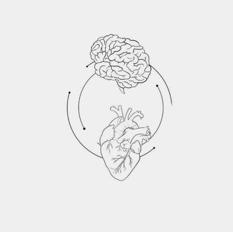 Heart And Mind Tattoo, Ink Tattoo Design, Geometric Animal Tattoo, Red Tattoo Ideas, Red Ink Tattoo, Simple Forearm Tattoos, Brain Tattoo, Cute Simple Tattoos, Tatoo Inspiration