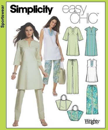 Purchase the Simplicity 5069  sewing pattern and read its pattern reviews. Find other  sewing patterns. Tunic Sewing Patterns, Patron Vintage, Kurta Patterns, Sewing To Sell, Dresses By Pattern, Top Sewing, Indian Kurta, Diy Vetement, Tunic Pattern