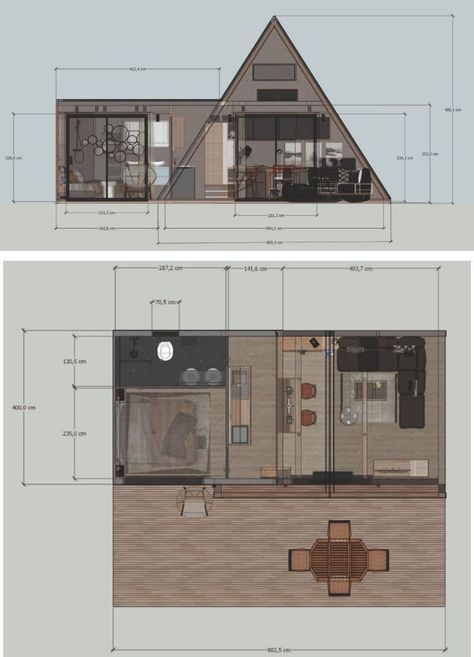 Container House Ideas, Triangle House, Shipping Container Home, A Frame House Plans, House Construction Plan, Architecture Model House, Minimal House Design, House Layout, Shipping Container House