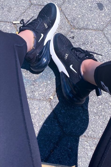 NIKE Air Max 270 Nike 270 Black, Black Nike Air Max 270 Women, Nike 270s Black, Nike Shoes Air Max 270 Black, Black Nike Air Max For Running, Nike Air Max 270 Black And Orange, Nike 270, Air Max 270, Nike Air Max 270