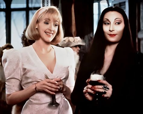 Morticia And Debbie, Debbie Addams Family, Daphne Kluger, Debbie Jellinsky, Monstrous Feminine, Creepy Questions, 1920s Actresses, Morticia And Gomez Addams, Addams Family Values