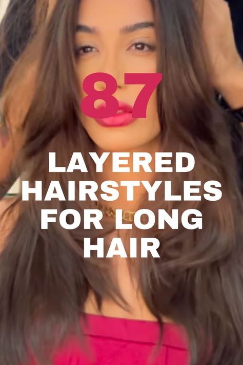 A long, dark brown hairstyle with voluminous layered ends, styled for a full-bodied and elegant look. Layered Dark Brown Hair, Dark Brown Layers, Layered Hairstyles For Long Hair, Choppy Cut, Extra Long Hair, Long Hairstyle, Layered Hairstyles, Face Framing Layers, Long Layered Haircuts