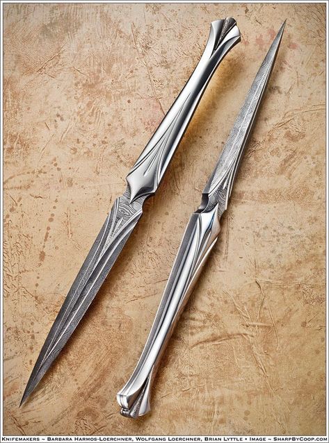 Leather Pearl Necklace, Pretty Knives, Dagger Knife, Cool Swords, Cool Knives, Pearl Leather, Handmade Knives, Knife Making, Silver