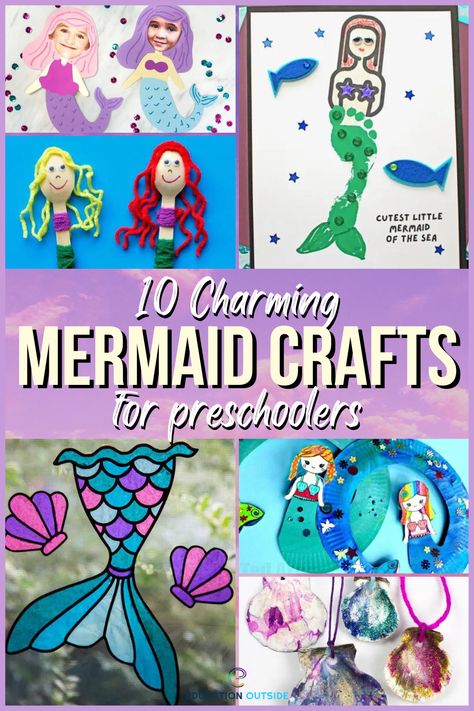 These charming mermaid preschool crafts will surely keep your children entertained while developing some important skills at the same time. Take the kids and dive into the world of enchanting underwater art. Easy Mermaid Craft, Mermaid Lesson Plans For Preschool, Mermaid Preschool Craft, Mermaid Crafts For Toddlers, Mermaid Crafts Preschool, Mermaid Crafts For Kids, Preschool Crafts Activities, Mermaid Activities, Mermaid Craft