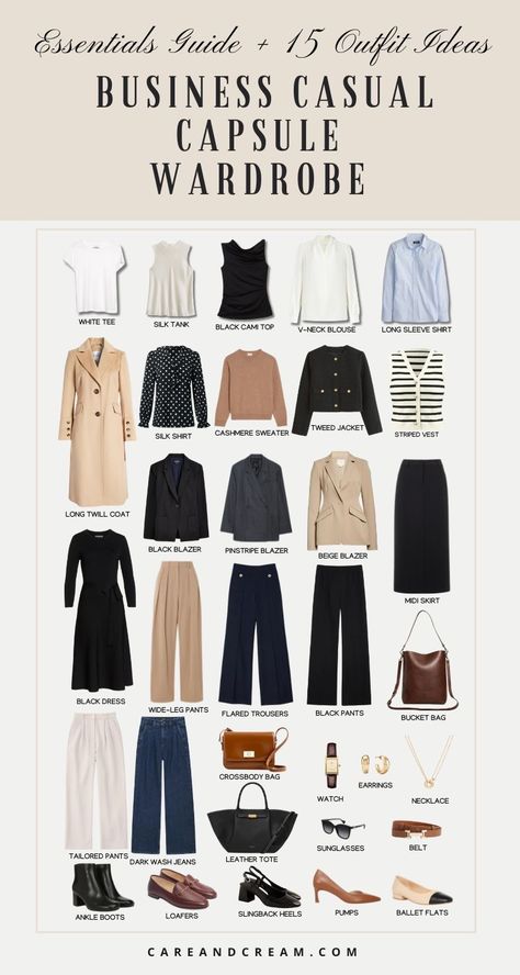 Corporate Capsule Wardrobe Work Wear, How To Put An Outfit Together, Office Clothes Women Business Chic, Capsule Office Wardrobe, Formal Office Wear For Women, Corporate Office Outfits Women, Business Trip Outfits For Women, Corporate Capsule Wardrobe, Business Professional Capsule Wardrobe