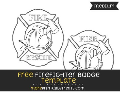 Fire Badge, Badge Template, Templates Printable Free, Fire Truck, A Fire, 5th Birthday, Fire Trucks, Free Svg, Teaching Ideas