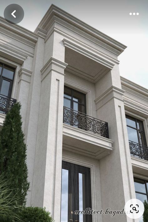 Classic Villa Exterior, New Classical Architecture, Classic Facade, Cornice Design, Facade Architecture Design, Residential Building Design, Classic House Exterior, Classic House Design, New Architecture