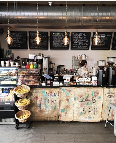 Artsy Coffee Shop, Coffee Shop Bookshelf, Small Fruit Shop Design, Thrifted Coffee Shop, Old House Turned Coffee Shop, Coffee Shop Behind The Counter, Local Coffee Shop Aesthetic, Indie Coffee Shop Aesthetic, Cafe Lunch