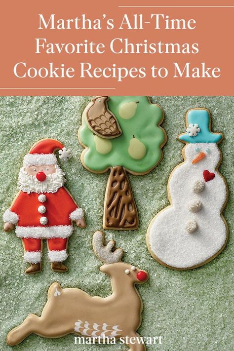 You'll want to make all of these festive Christmas cookies for your holiday party or Christmas meal as each one of these tasty cookies are Martha Stewart's favorites! #marthastewart #cookierecipes #classiccookies #holidaydesserts Snickerdoodle Cookies Martha Stewart, Nutmeg Sugar Cookie Recipe, Food Network Sugar Cookies, Martha Stewart Spritz Cookies, Christmas Sugar Cookie Frosting Recipe, Martha Stewart Christmas Recipes, Christmas Cookies Royal Icing Recipes, Martha Stewart Royal Icing Recipe, Christmas Cookies Recipes Holiday Xmas