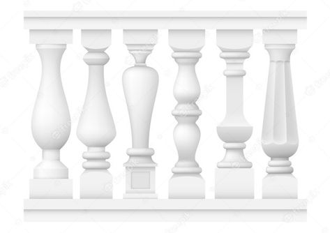 Premium Vector | Set of classic balusters Vintage Technology, Stone Wall Cladding, Balcony Railing Design, Old Paper Background, Pillar Design, Stair Railing Design, Marble Arch, Lan Can, Balcony Railing