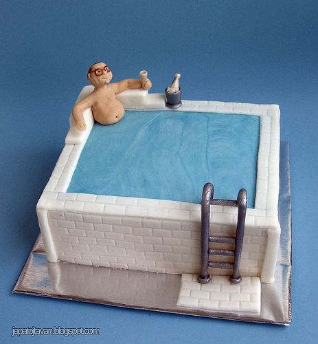 Swimming pool cake | Pixie Pie | Flickr Pool Cakes, Pool Birthday Cakes, Swimming Pool Cake, Swimming Cake, Men Cakes, Burger Cake, Pool Cake, Cake Decorating For Beginners, Fathers Day Cake