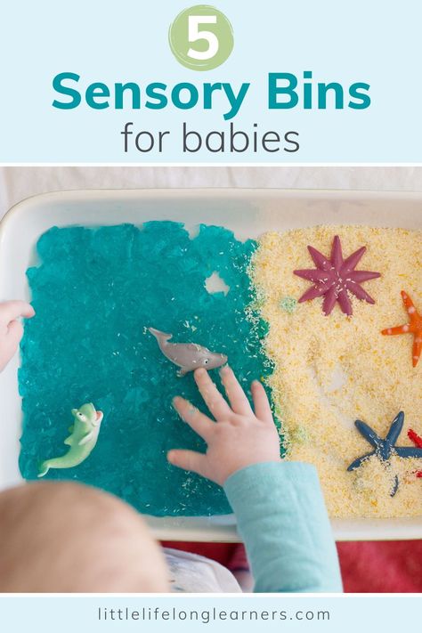 Hello Sensory Play, Jelly Sensory Bin, Edible Messy Play For Babies, Sensory Bins Taste Safe, Taste Safe Sensory Bin Ideas, Sensory Bins 10 Month Old, Sensory Tub Ideas, Sensory Activities Toddlers Edible, Messy Play Ideas For Babies