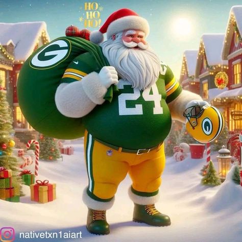 Green Bay Packers Art, Packers Christmas, Green Bay Packers Fans, Packers Football, Packers Fan, Santa Claus Christmas, Green Bay Packers, Unique Christmas, Green Bay