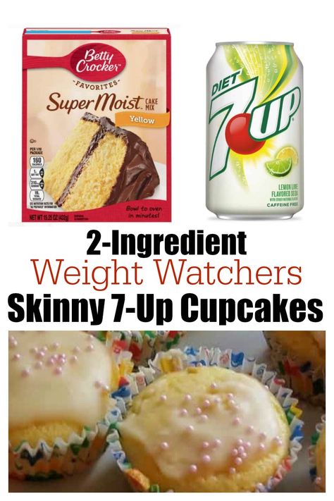 Weight Watchers Cake, Cake Mix And Soda, Soda Cake, Cupcakes Easy, Weight Watchers Recipes Desserts, Sugar Free Cake, Delicious Cupcakes, Two Ingredient, Ww Points