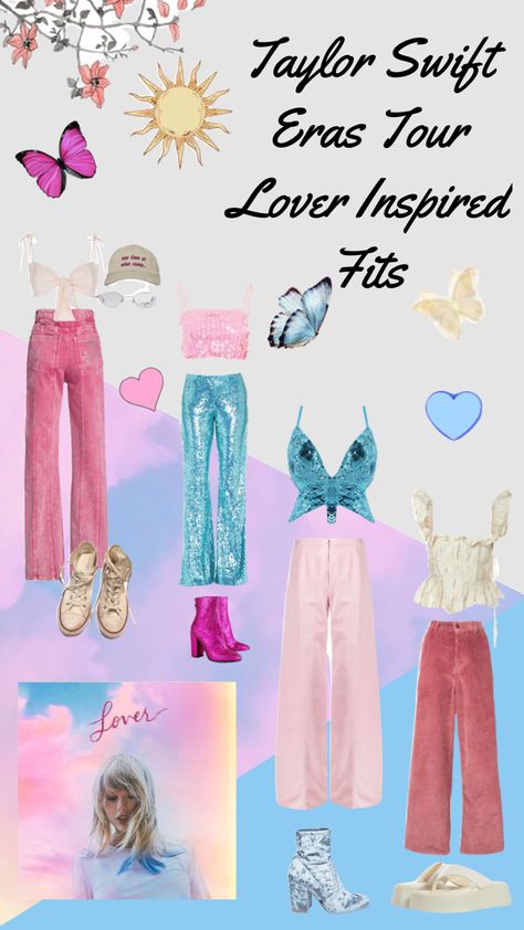 Taylor Swift Lover Outfits Pink, Lover Ts Inspired Outfits, Taylor Swift Lover Era Aesthetic Outfits, Lover Album Aesthetic Outfit, Taylor Swift Song Inspired Outfits, Lover Ts Outfits, Ts Lover Outfits, Lover Album Outfit Ideas, Taylor Lover Outfits