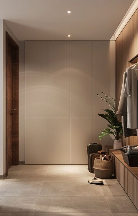 Aménager placard entrée : Nos idées de rangements modernes Coat Cupboard, Placard Design, Armoire Entree, 아파트 인테리어, Entrance Hall, 인테리어 디자인, Modern House Design, Cupboard, Armoire